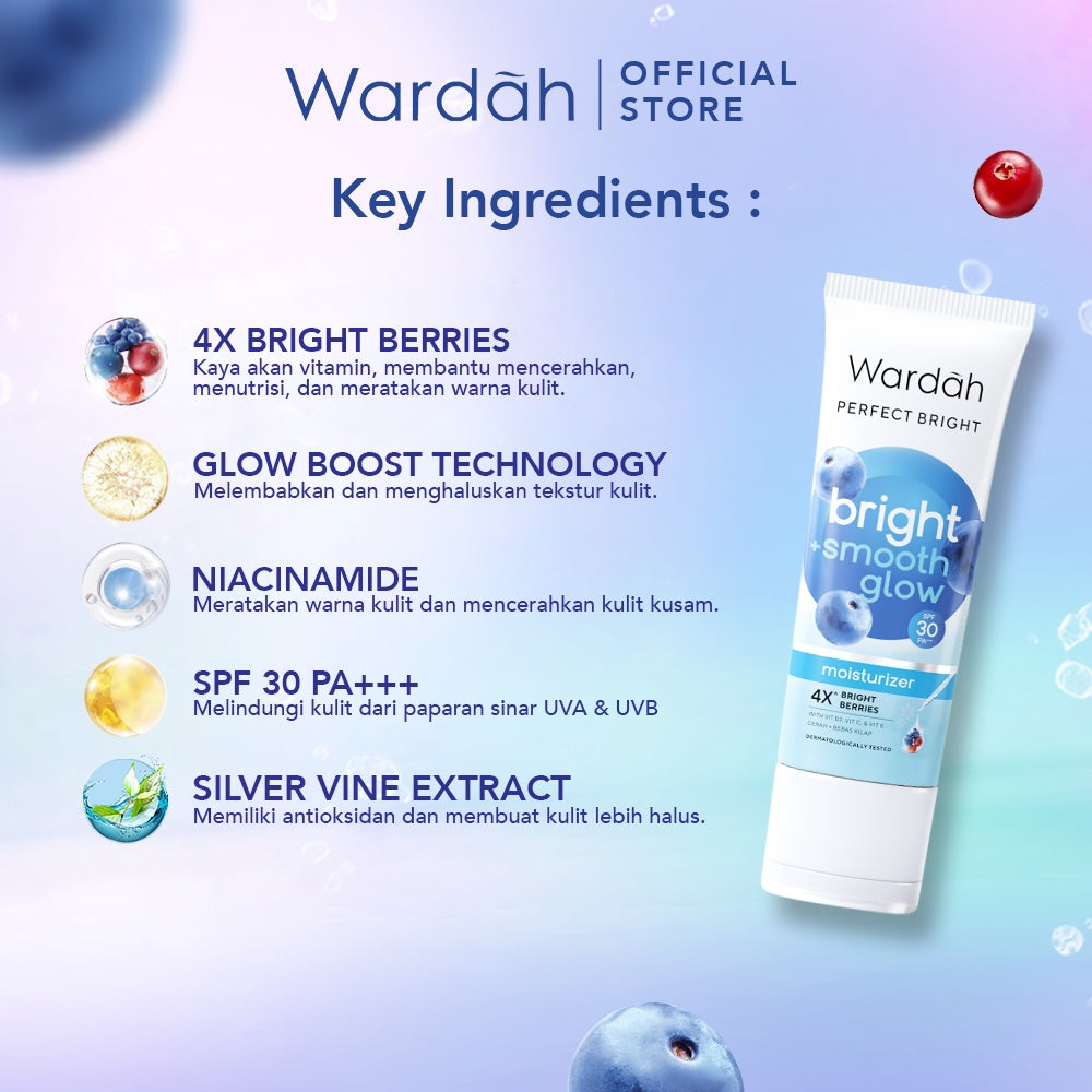 WARDAH Perfect Bright Moisturizer Bright + Smooth Glow SPF 30 PA+++ 20 ml - Skincare
