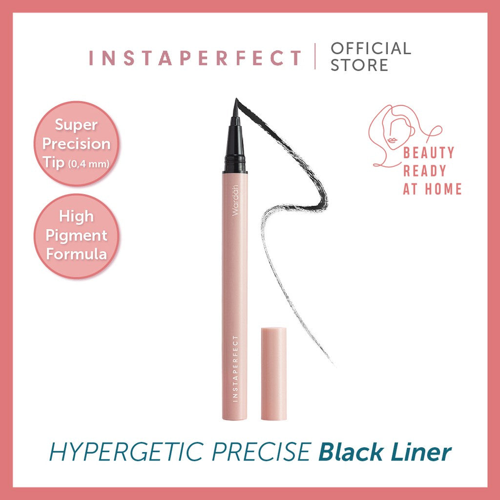 Instaperfect HYPERGETIC Precise Black Liner 1 g - Eyeliner Spidol (Hasil Presisi Sempurna & Pigmented)