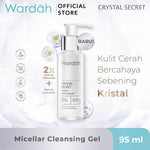 WARDAH Crystal Secret Micellar Cleansing Gel 95 ml - Micellar untuk kulit berminyak - Pembersih Muka dengan Extract Edelweiss - Mencerahkan dan Menyamarkan Flek Hitam - Skincare
