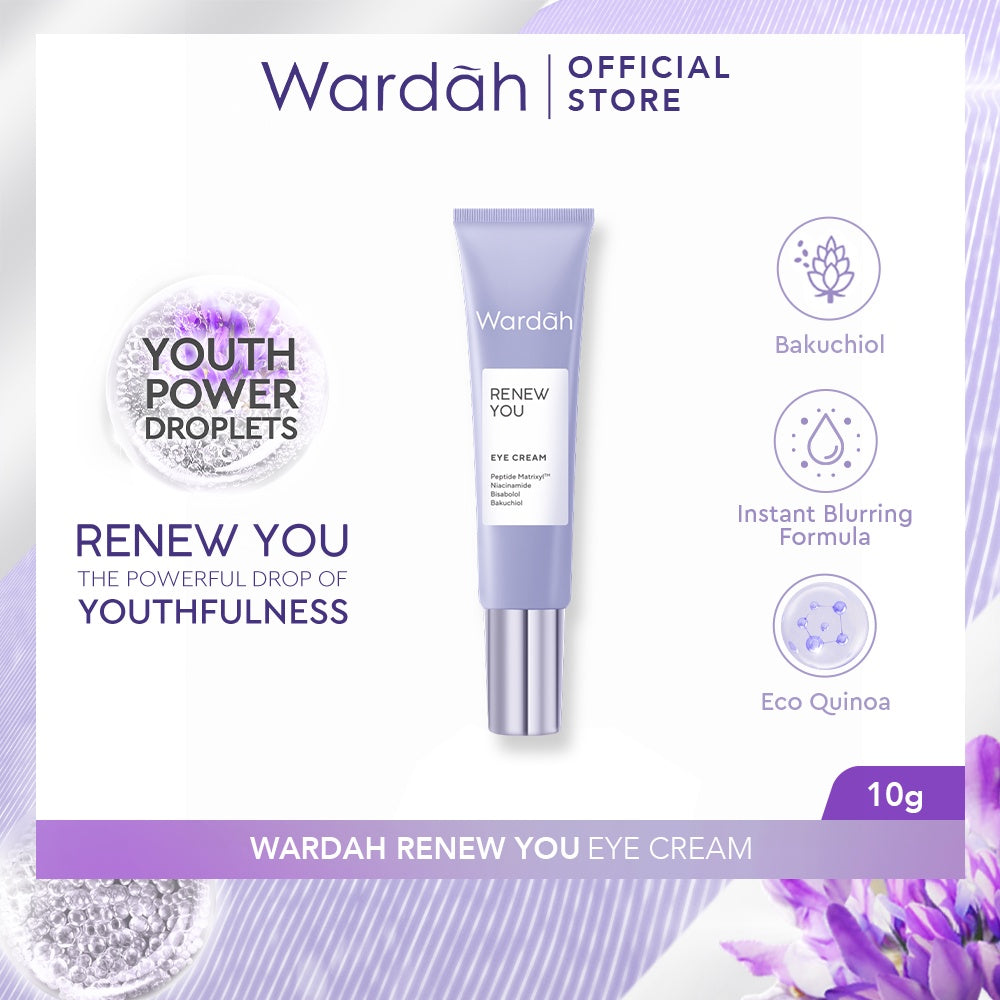 WARDAH Renew You Anti Aging Eye Cream 10 ml - Krim Mata Anti Aging dengan Apple PhytoCell Extrac - Skincare