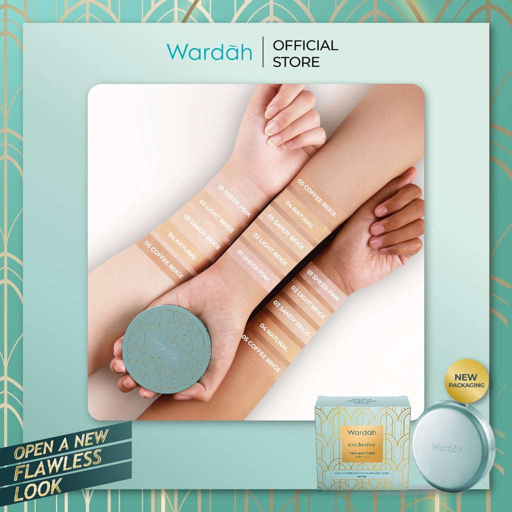 WARDAH Refill Exclusive Two Way Cake - Bedak Dengan Tingkat Coverage Tinggi Yang Halus dan Tahan Lama - Dilengkapi SPF 15 PA - Hasil Akhir Natural Flawless - Makeup - Cocok Dipakai dengan Cushion