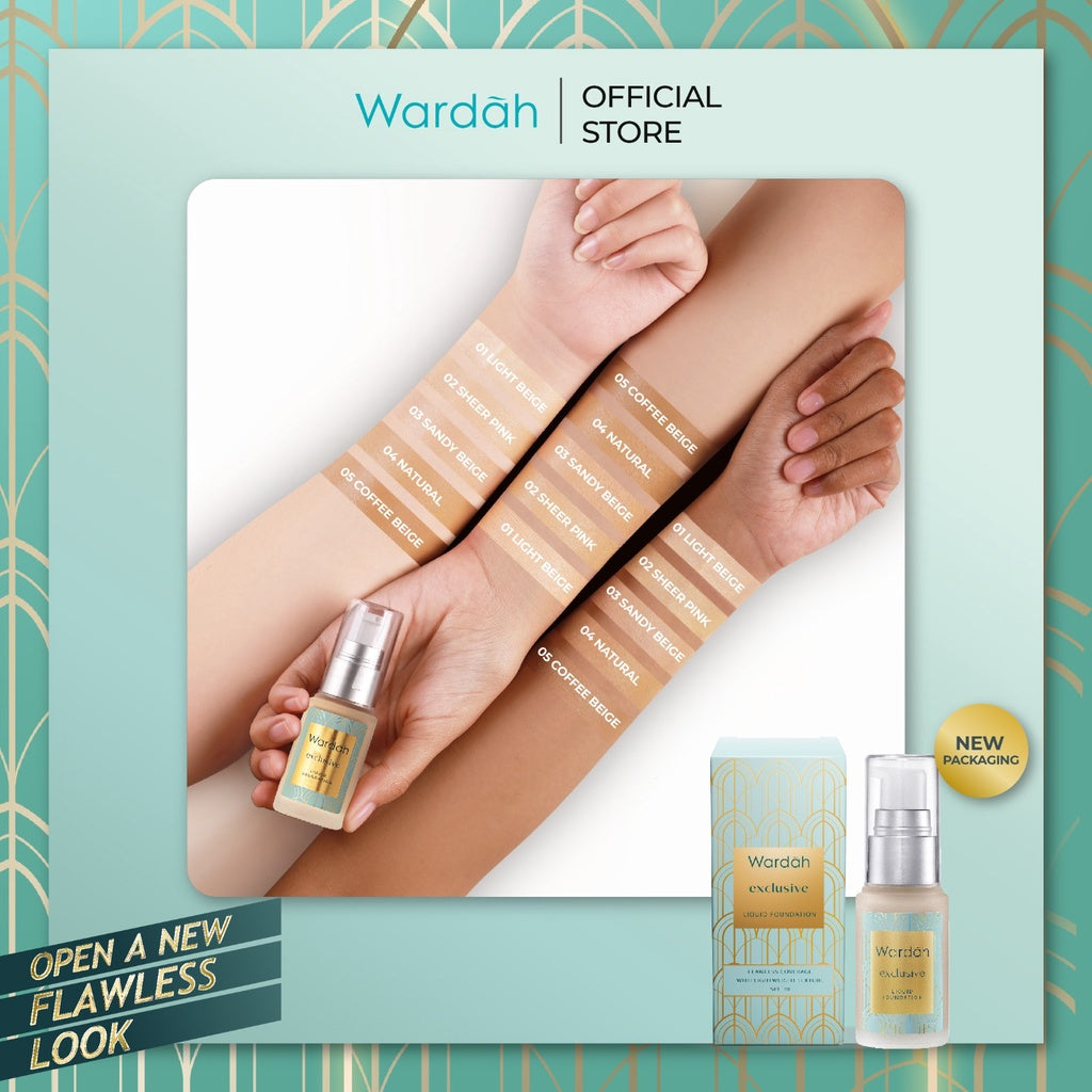 WARDAH Exclusive Liquid Foundation - Foundation Matte Yang Tahan Lama Hingga 8 Jam - Alas Bedak dengan SPF 30 - Hasil Akhir Flawless dan Smooth Matte - Makeup