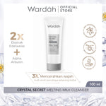 WARDAH Crystal Secret Melting Milk Cleanser - Pembersih Wajah dengan Natural AHA+PHA dan Edelweiss Extract - Mencerahkan dan Melembabkan - Untuk Semua Jenis Kulit - Skincare