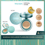 WARDAH Exclusive Flawless Cover Cushion - Alas Bedak dengan Hasil Matte Flawless dan Tahan Lama Hingga 10 Jam - Dilengkapi SPF 30 PA+++ - Dapat Menutupi Bekas Jerawat - Makeup