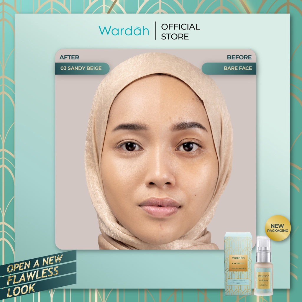 WARDAH Exclusive Liquid Foundation - Foundation Matte Yang Tahan Lama Hingga 8 Jam - Alas Bedak dengan SPF 30 - Hasil Akhir Flawless dan Smooth Matte - Makeup