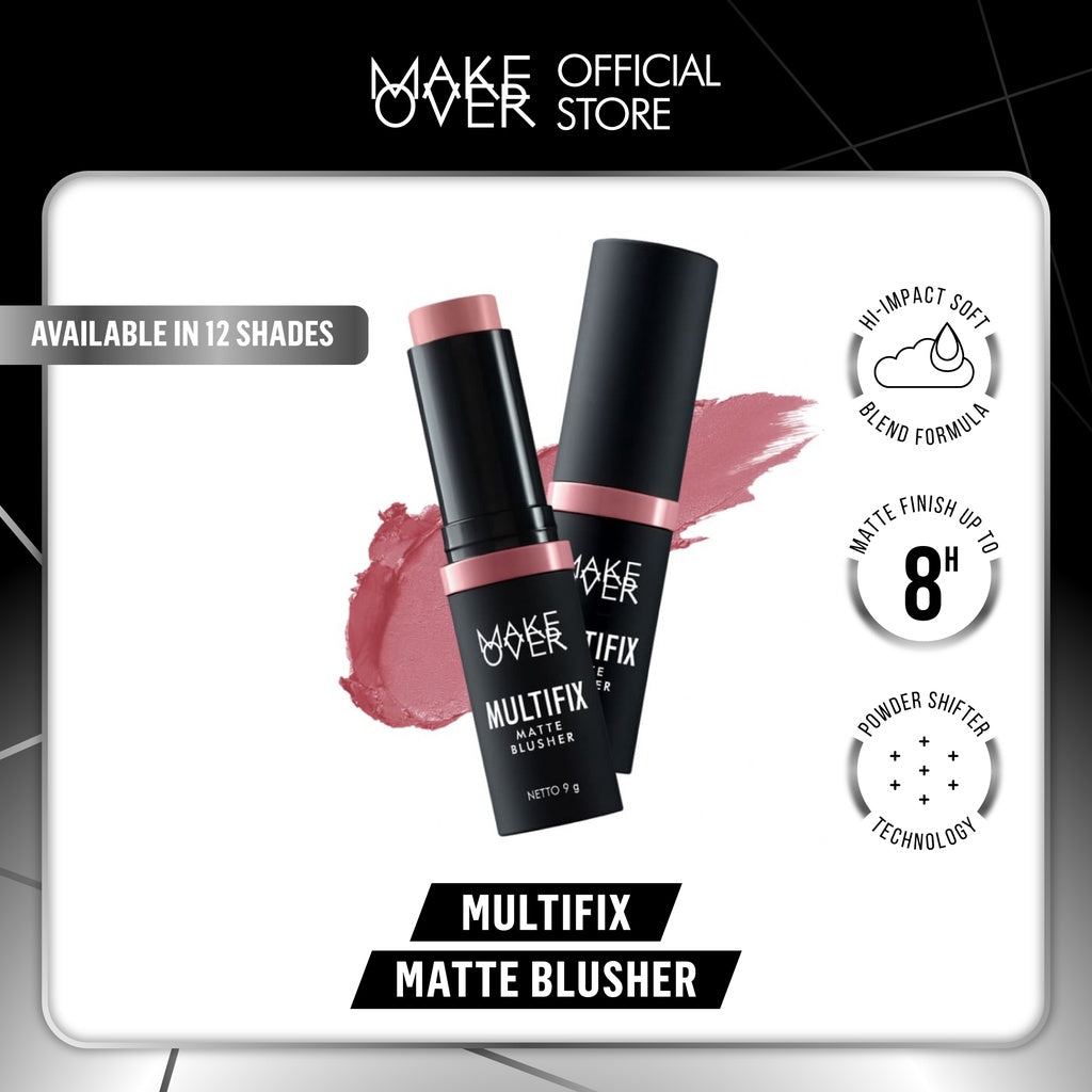MAKE OVER Multifix Matte Blusher 9 g - Blush On Stick