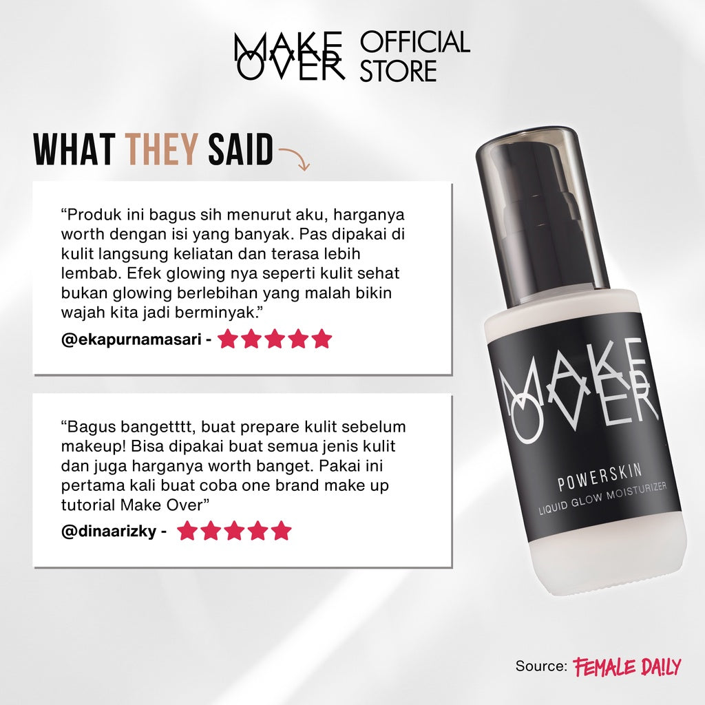 MAKE OVER Powerskin Liquid Glow Moisturizer 45 ml - Face Moisturizer