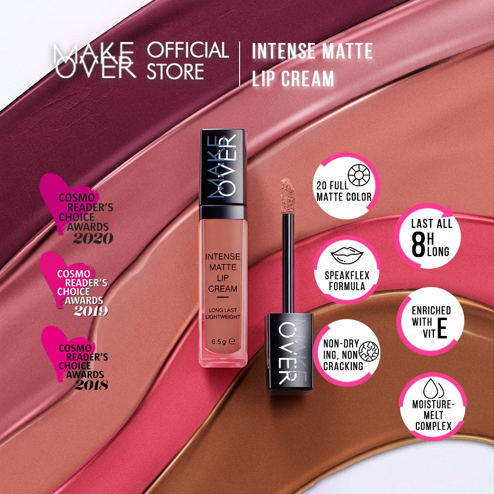 MAKE OVER Intense Matte Lip Cream - Lipstick Lipcream tahan lama hingga 8 jam lembab ringan ombre lips nude