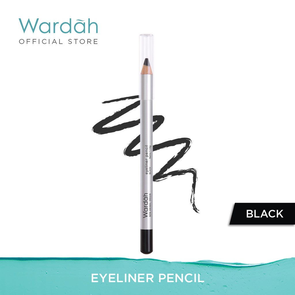 Wardah Eye Liner - Waterproof, dan Warna Hitam Intense - Tekstur Lembut Dengan Aplikator Presisi Mudah Digunakan - Tahan Lama Cocok Untuk Garis dalam Mata
