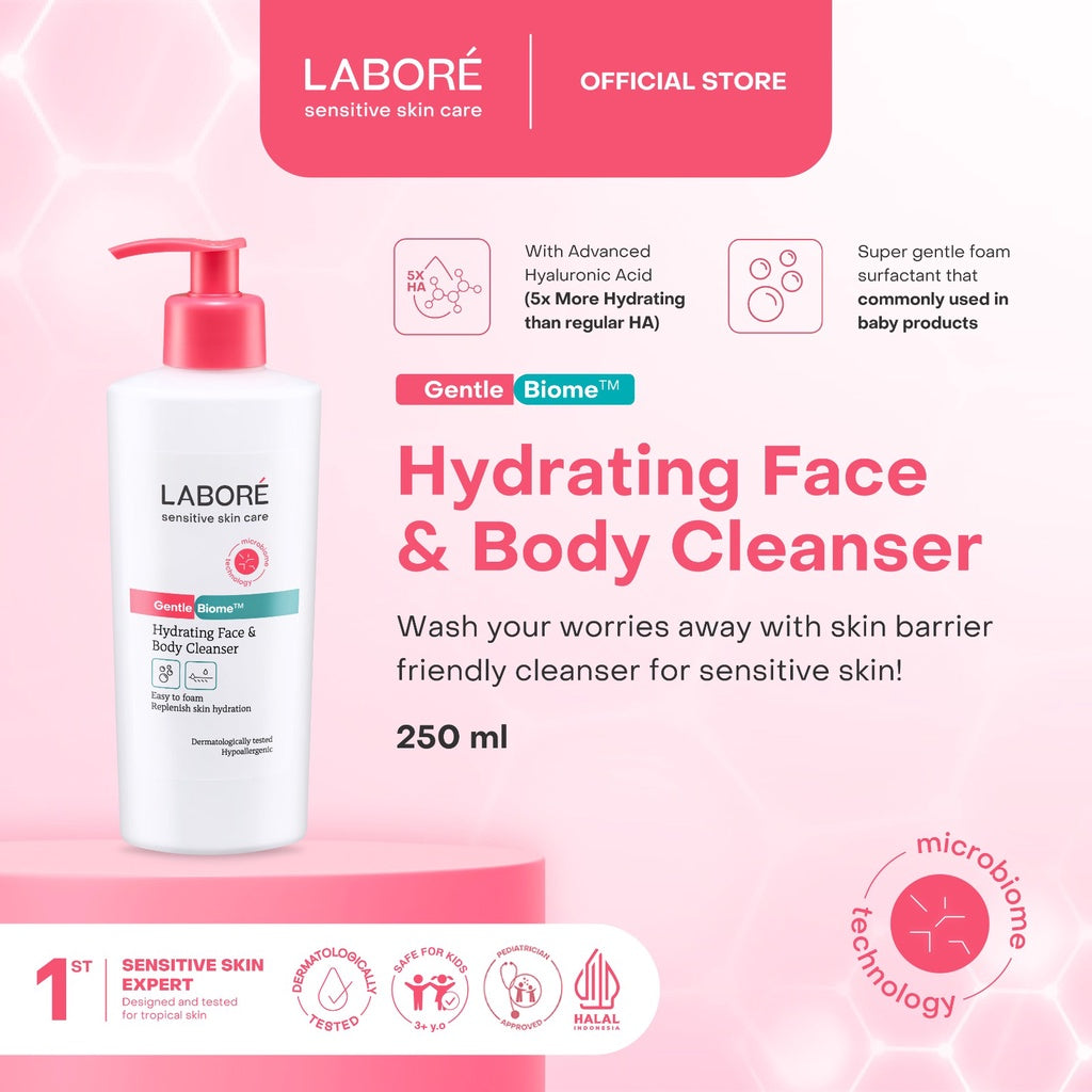 Labore Extreme Sensitive Skin (TopiCalm Cream 85ml and Face & Body Cleanser 250ml) - Bundle Moisturizer and Cleanser sebagai Pelembab Wajah dan Pembersih Wajah