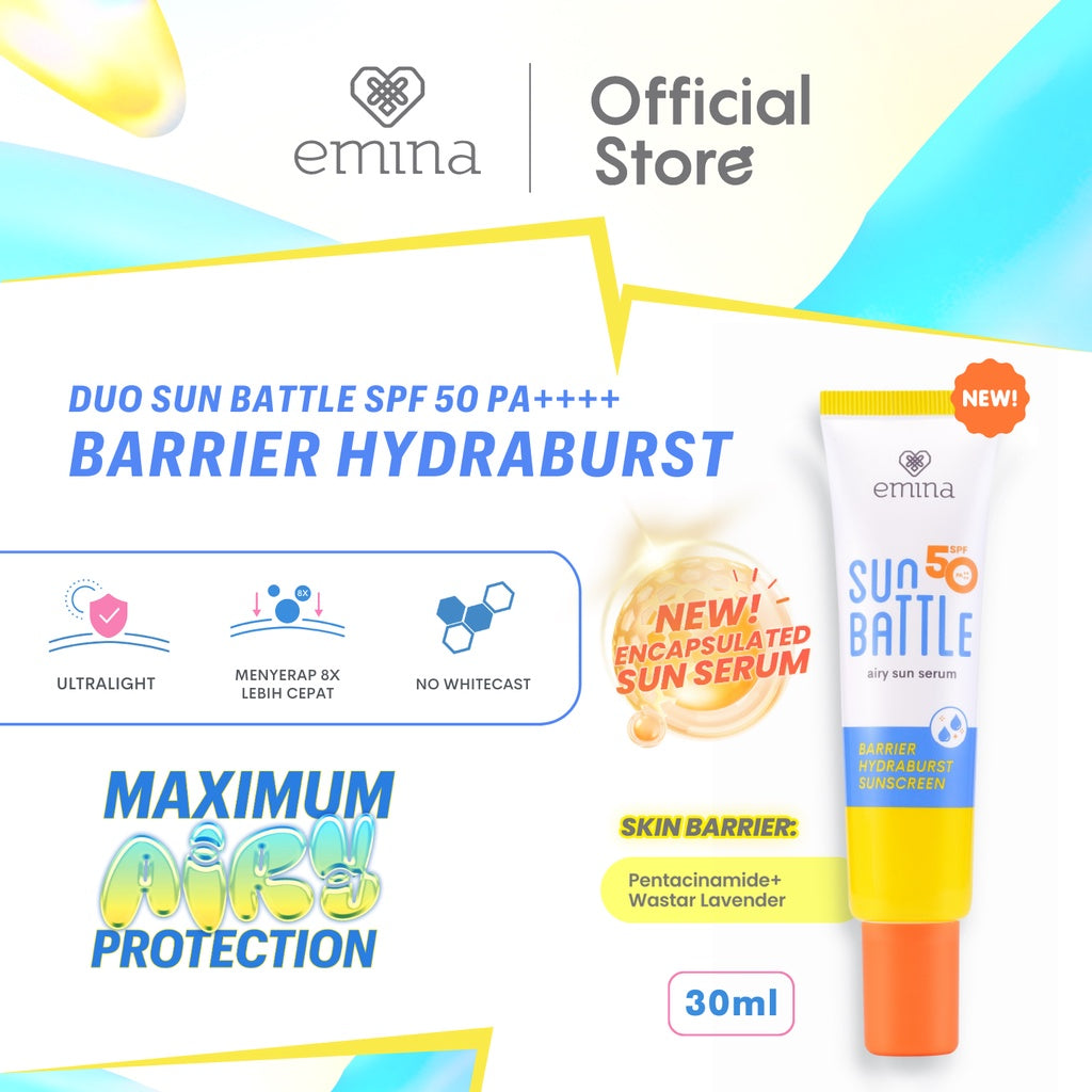 Emina Max Airy Protection - Duo Sun Battle Spf 50 Pa++++ (PAKET ISI 2 SUNSCREEN)