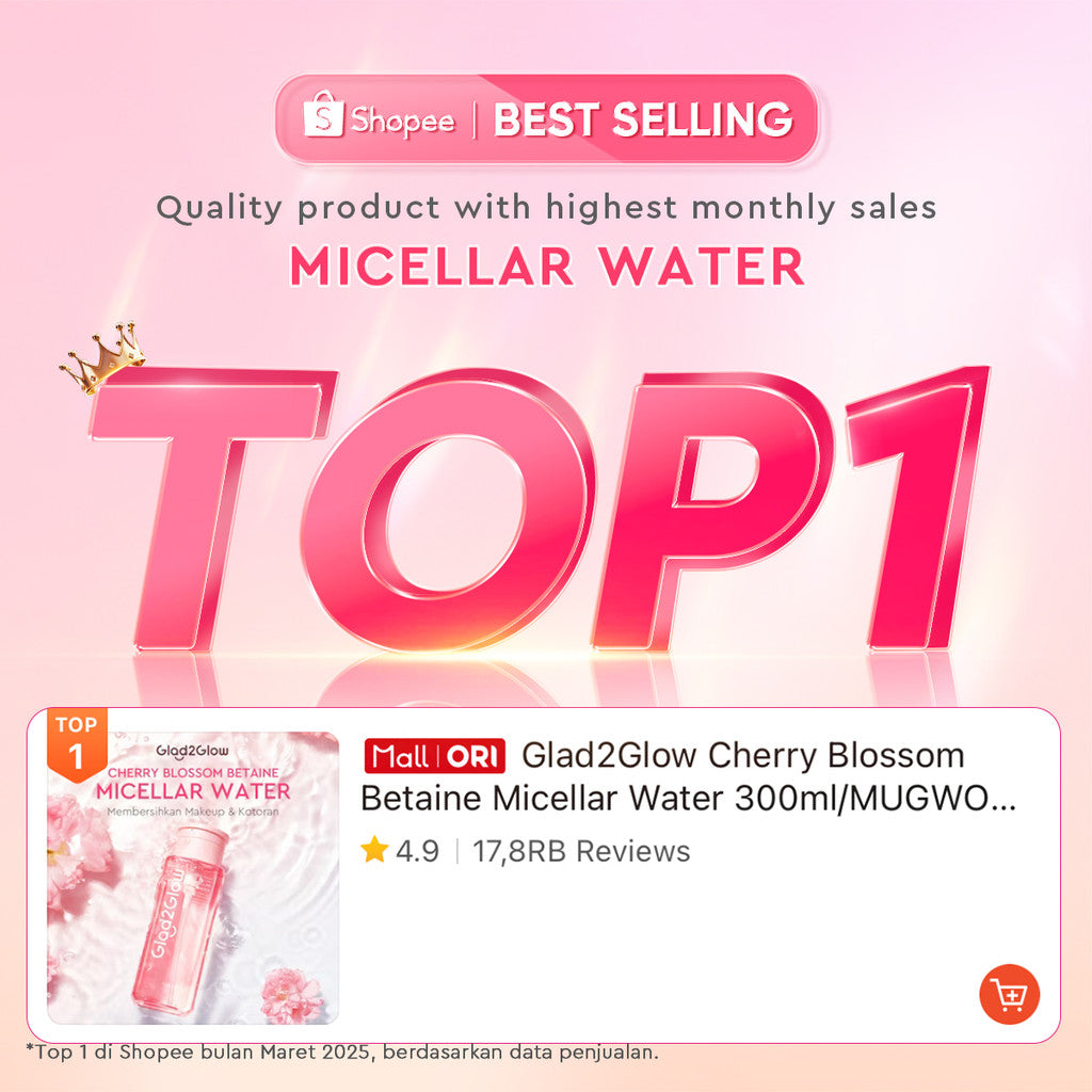 [KHUSUS MEMBER]GLAD2GLOW Mugwort Salicylic Acid Acne Clear Micellar Water 300ml For Acne-Prone Skin/Panthenol Sensitive Care Pembersih Wajah Make Up Remover Cleansing Water Dan Oil-Control Hydrating Jerawat Control  Makeup Waterproof g2glow official store