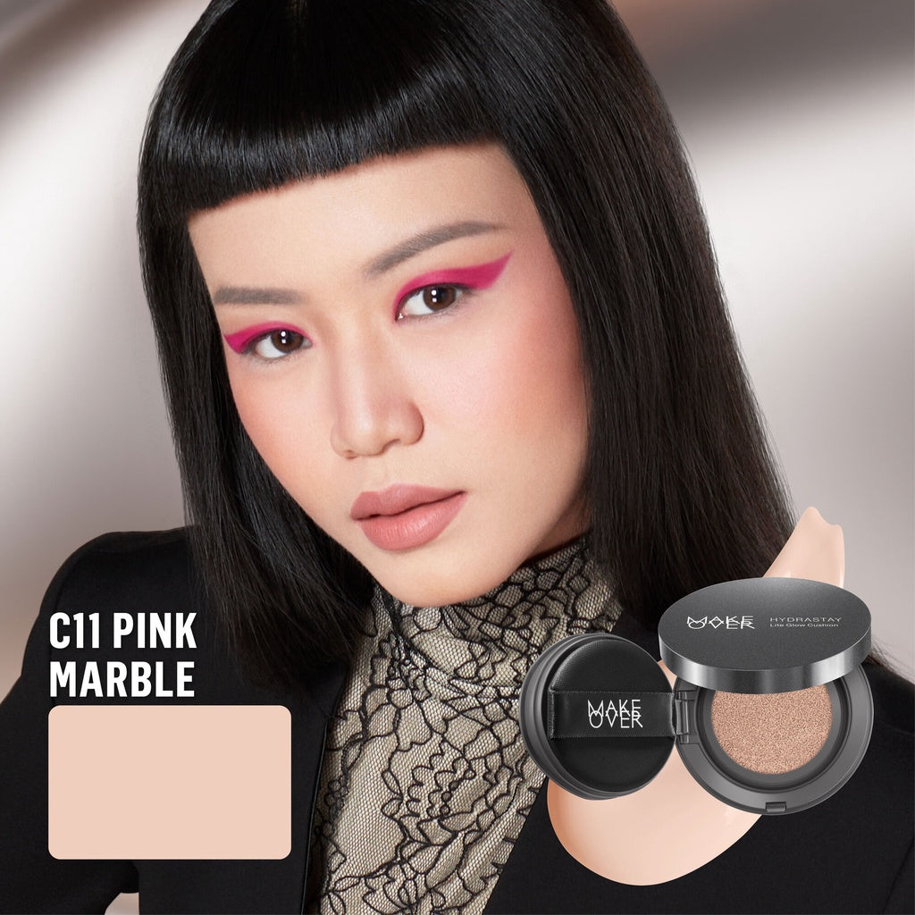 MAKE OVER Hydrastay Lite Glow Cushion 15 g - Cushion atau Foundation Compact untuk Dry Skin atau Kulit Kering BEST SELLER High Coverage Concealer Foundation Make Up Makeup