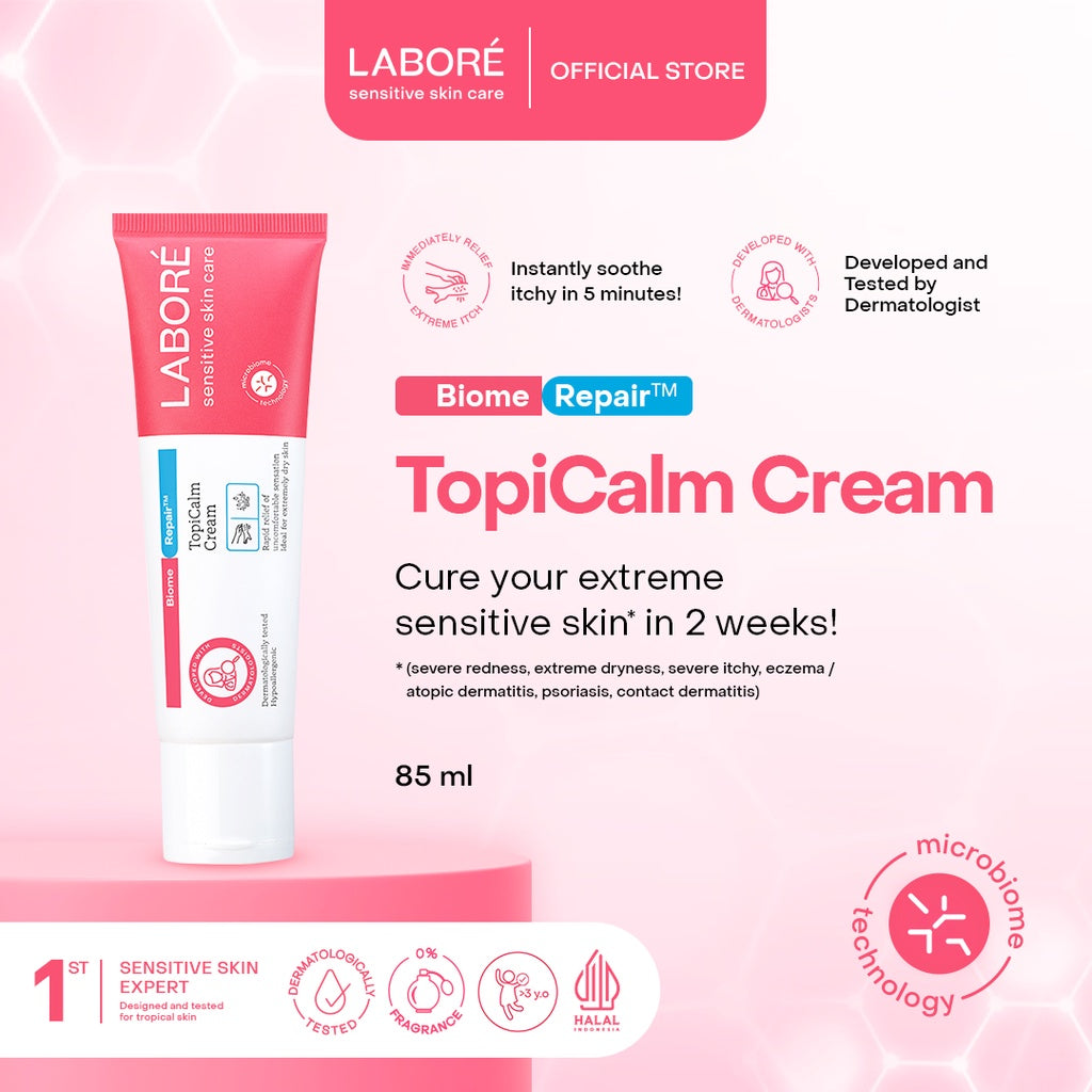 Labore Extreme Sensitive Skin (TopiCalm Cream 85ml and Face & Body Cleanser 250ml) - Bundle Moisturizer and Cleanser sebagai Pelembab Wajah dan Pembersih Wajah