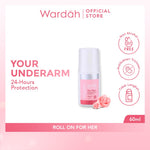 Wardah Roll On For Her 60 ml - Deodoran Halal Non Alkohol yang Mampu Mencegah Bau Badan Seharian - Nyaman di Kulit, Tidak Lengket dan Cepat Kering