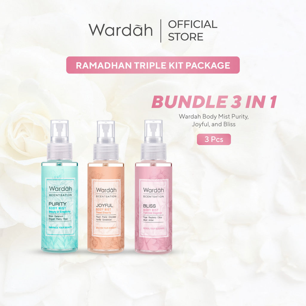 Ramadhan Triple Kit Package: Body Mist Purity + Joyful + Bliss