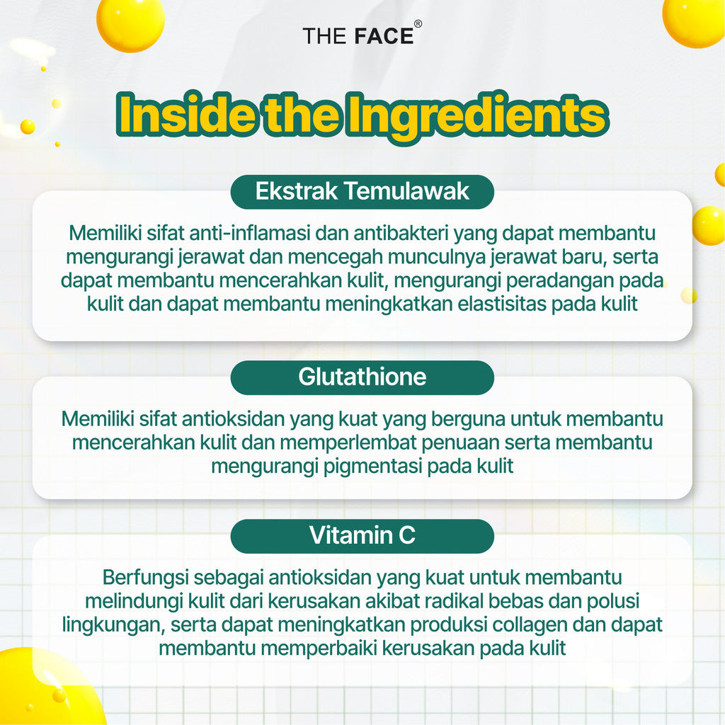 THE FACE Temulawak Day & Night Cream Netto 30gr With 5% Niacinamide | Man Corner