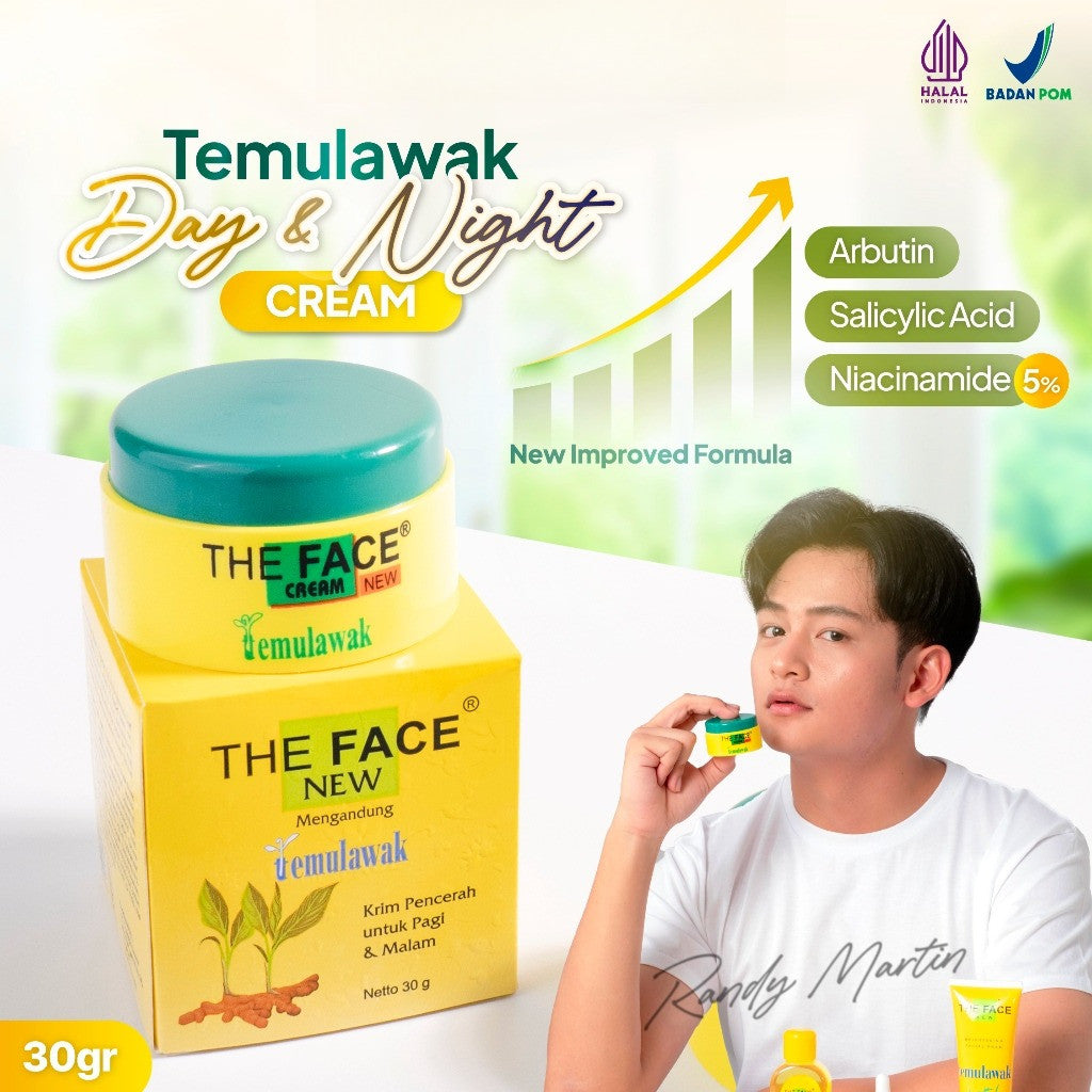 THE FACE Temulawak Day & Night Cream Netto 30gr With 5% Niacinamide | Man Corner