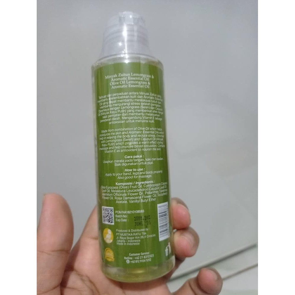 Mustika Ratu – Olive Oil Lemongrass & Aromatic Essential Oil | Nourishing & Refreshing Body Oil