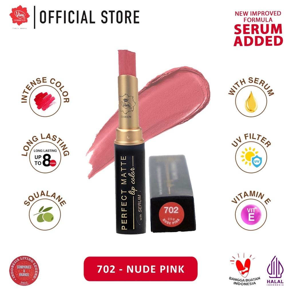 Viva Queen Perfect Matte Serum Lip Color – Intense, Long-Lasting with Vitamins & UV Protection
