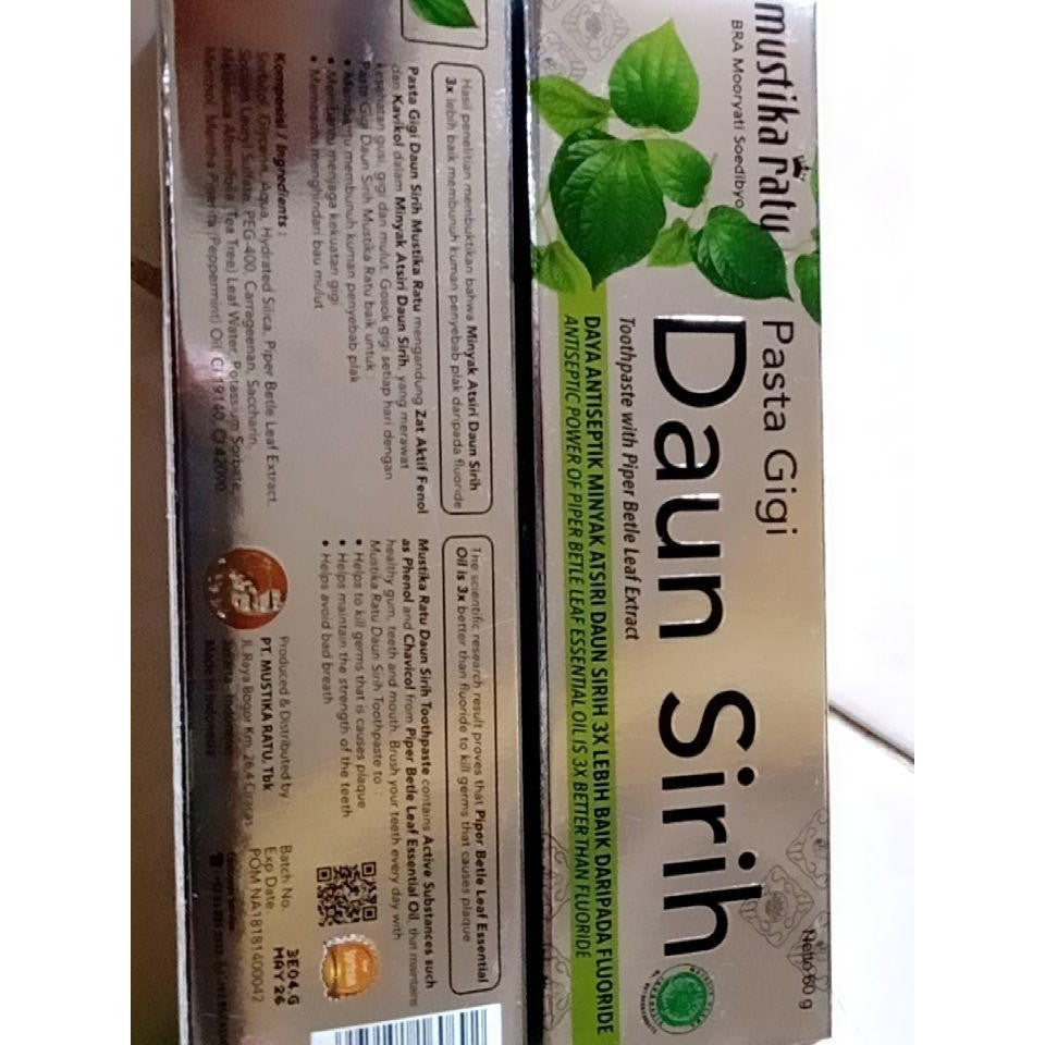 Mustika Ratu – Twinpack Herbal Toothpaste Betel Leaf 60g | Natural Freshness & Oral Protection