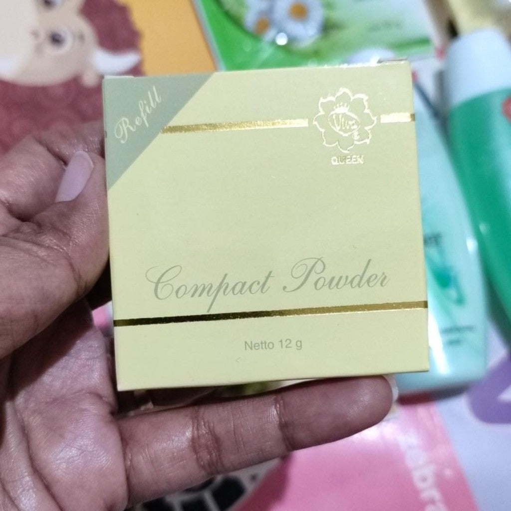 Viva Queen Compact Powder - Smooth Matte Finish & Lightweight 12g 3 Shades Available Natural Makeup Official Store