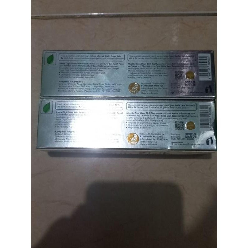 Mustika Ratu – Twinpack Herbal Toothpaste Betel Leaf 60g | Natural Freshness & Oral Protection