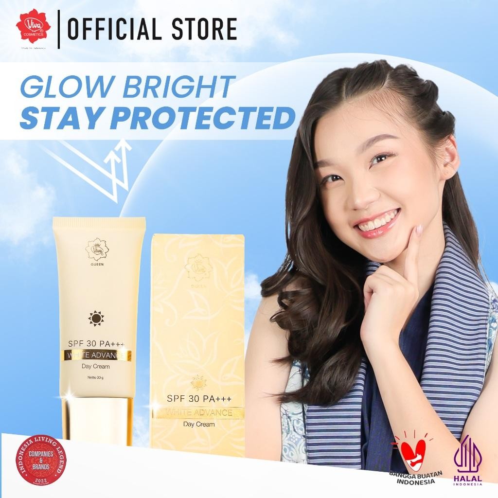 Viva Queen White Advance Day Sunscreen Cream SPF 30 PA+++ | Niacinamide + Blue Light Protection