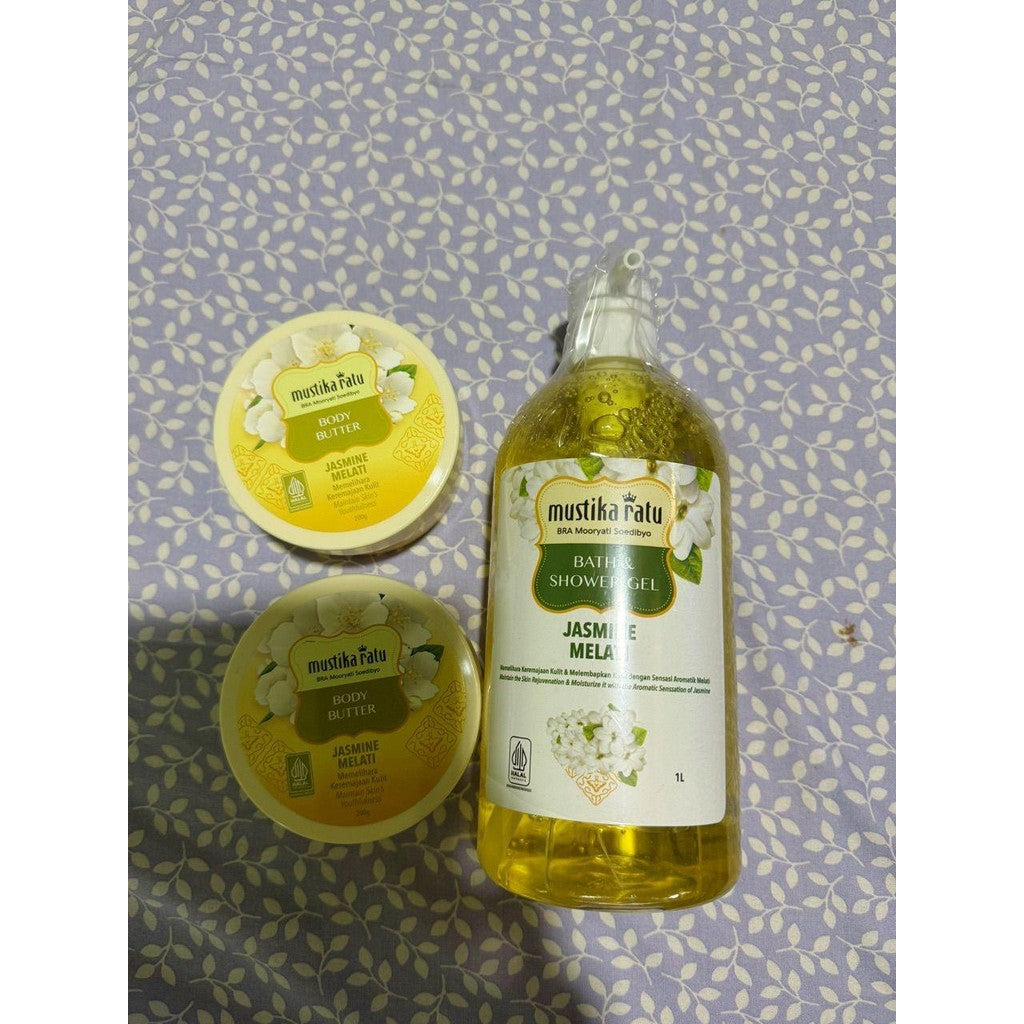 Mustika Ratu – Twinpack Jasmine Body Butter 200g | Deep Moisture & Gentle Exfoliation with Floral Elegance