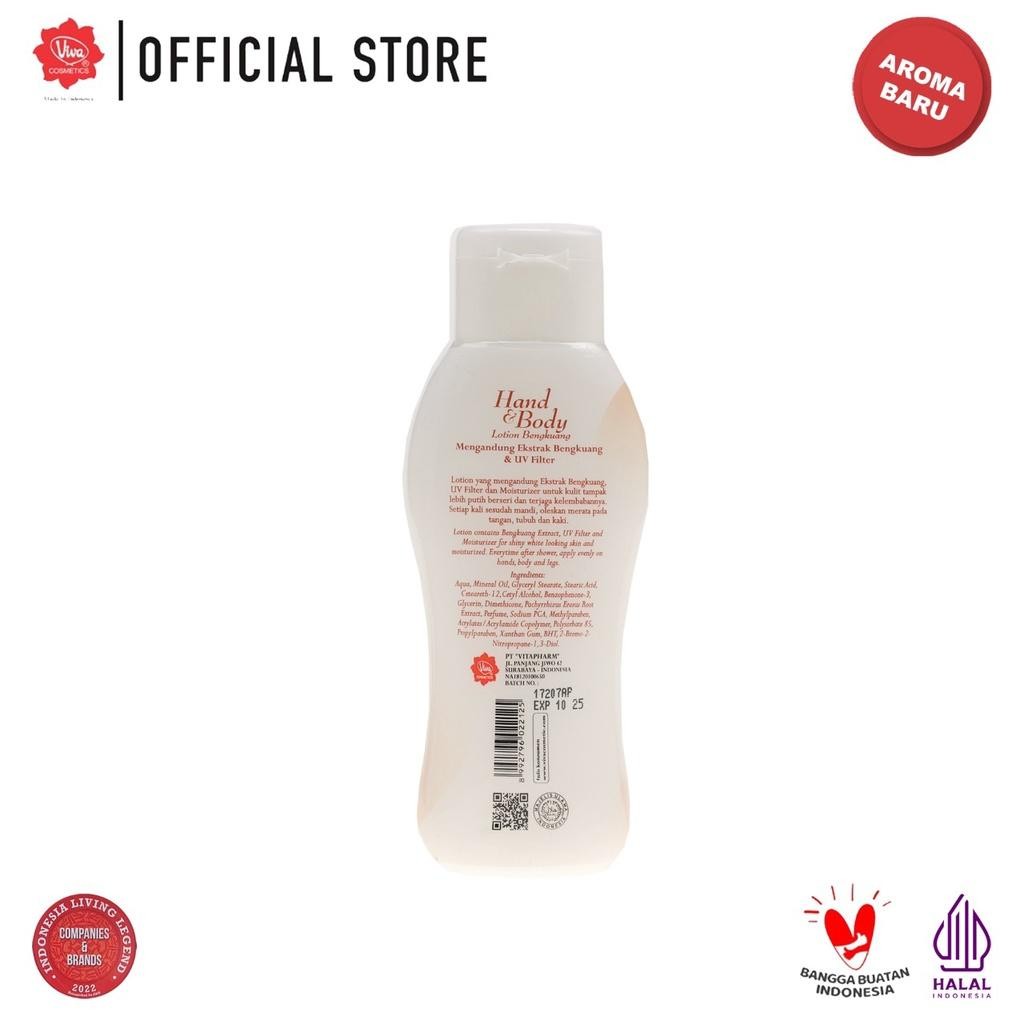 Viva Hand & Body Lotion Bengkoang - Whitening & UV Filter 100ml Official Store Aroma Baru Halal Certified