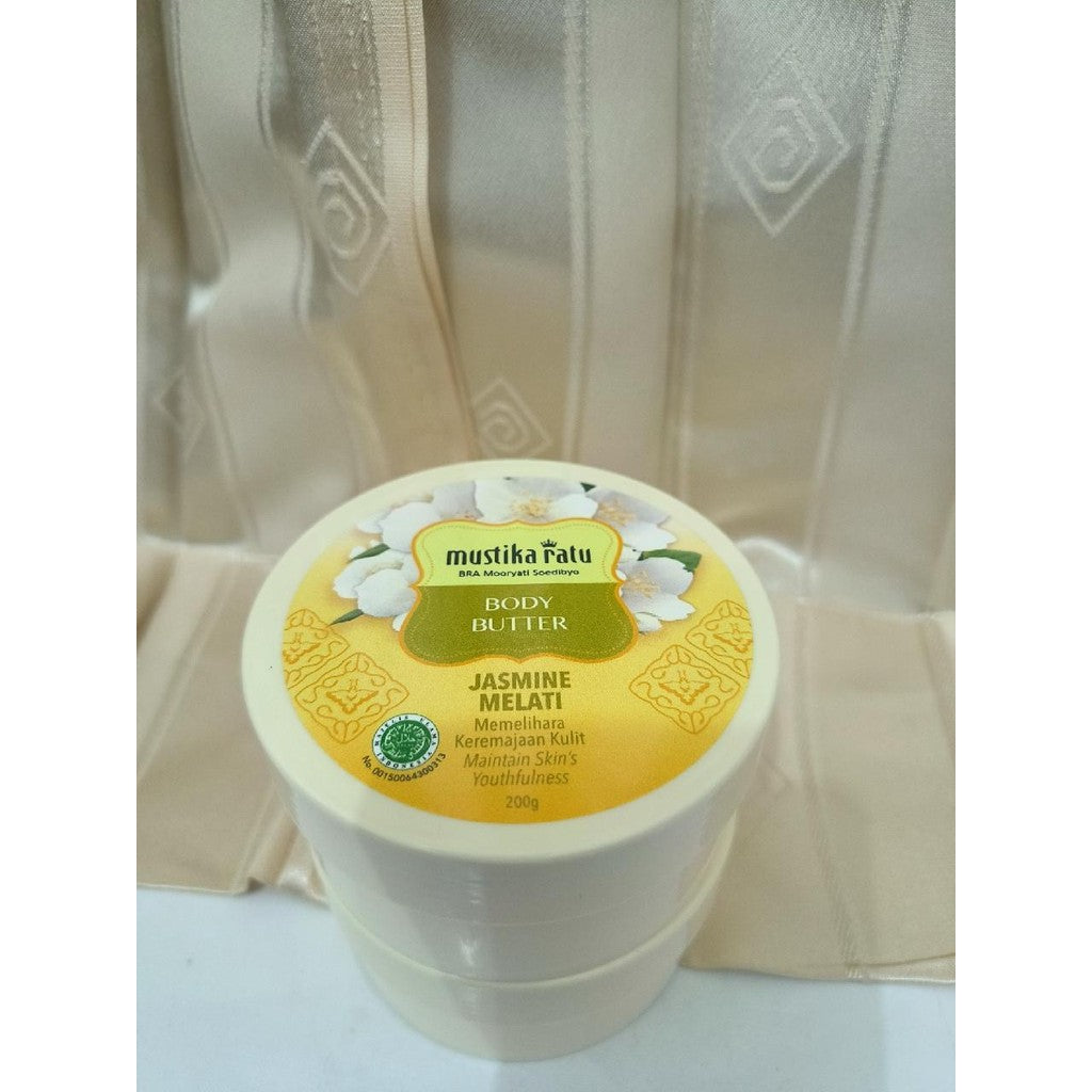 Mustika Ratu – Twinpack Jasmine Body Butter 200g | Deep Moisture & Gentle Exfoliation with Floral Elegance
