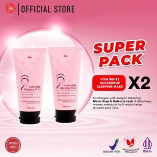 Viva White Waterdrop Sleeping Mask with Collagen, Aloe Vera Gel, Extract Spirulina & Licorice - 80gr - (2 pcs)