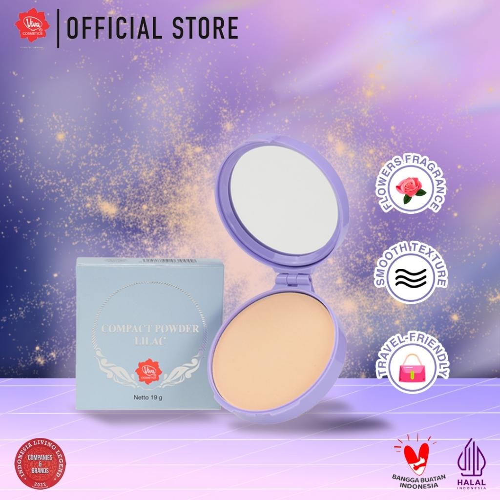 Viva Compact Powder Lilac Soft Finish Pressed Powder 3 Shade Variants Official Store Halal Certified
