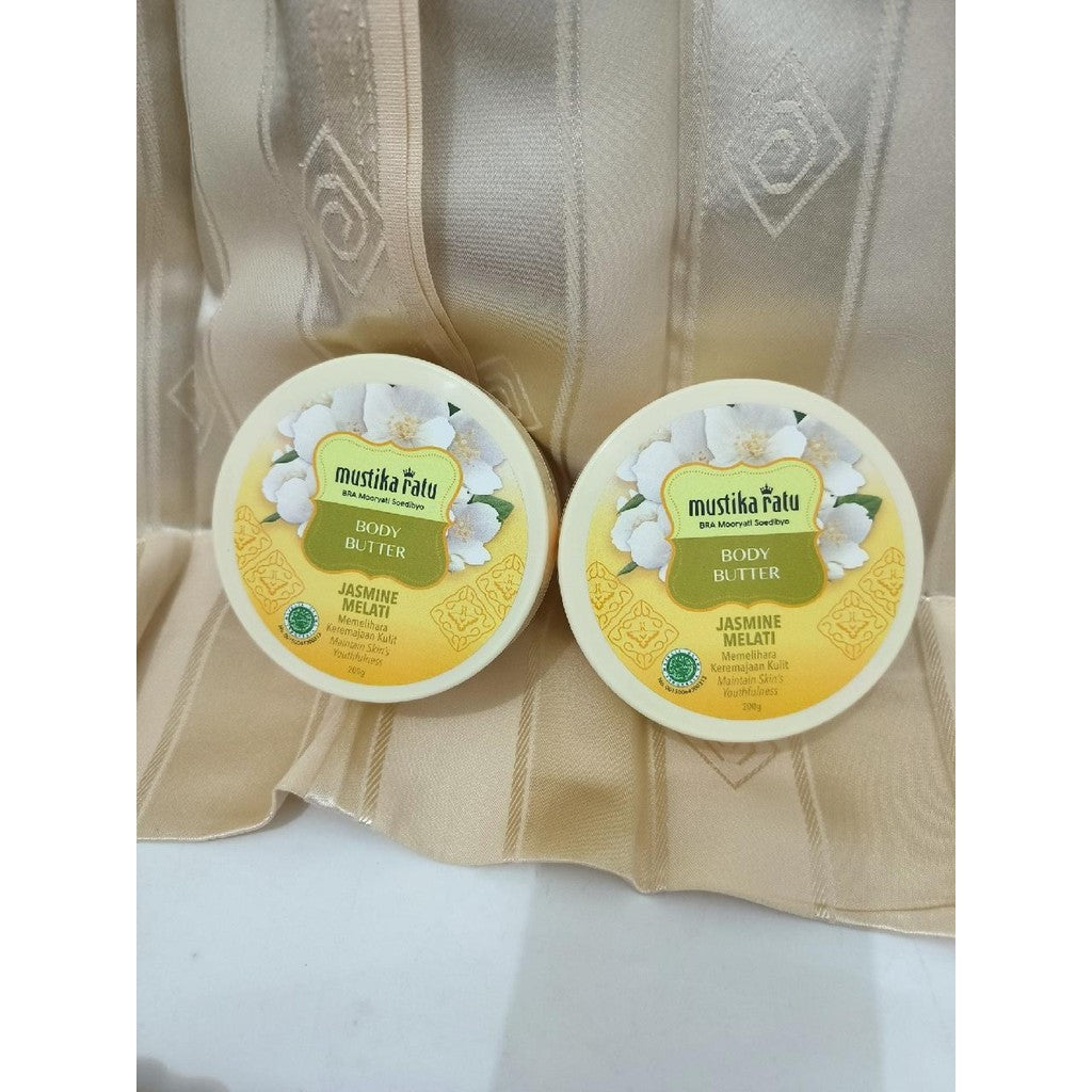 Mustika Ratu – Twinpack Jasmine Body Butter 200g | Deep Moisture & Gentle Exfoliation with Floral Elegance
