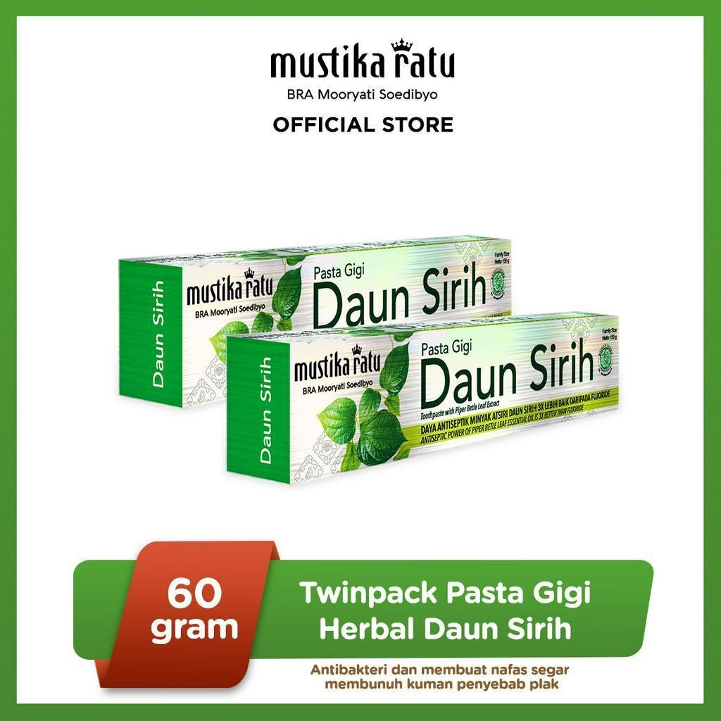 Mustika Ratu – Twinpack Herbal Toothpaste Betel Leaf 60g | Natural Freshness & Oral Protection
