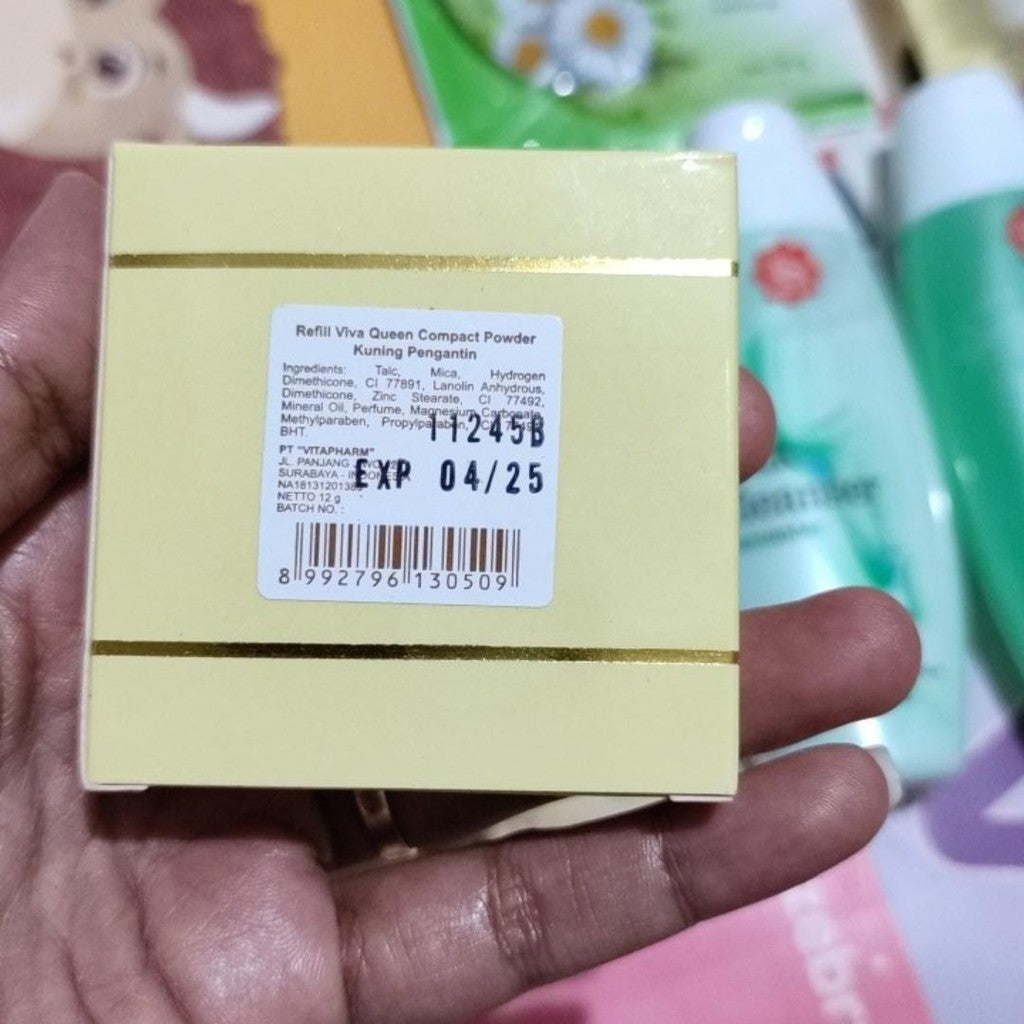 Viva Queen Compact Powder - Smooth Matte Finish & Lightweight 12g 3 Shades Available Natural Makeup Official Store