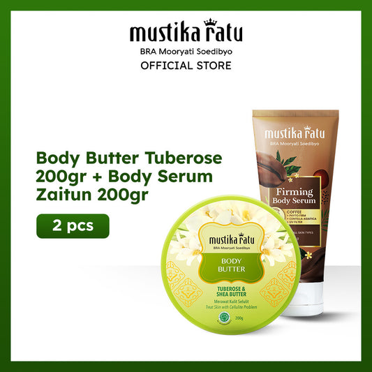 [Mustika Ratu Bundle] ⁠Body Serum Coffee + Body Butter Tuberose