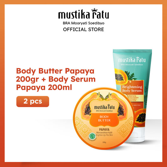 [Mustika Ratu Bundle] Body Butter Papaya 200gr + Body Serum Papaya 200ml
