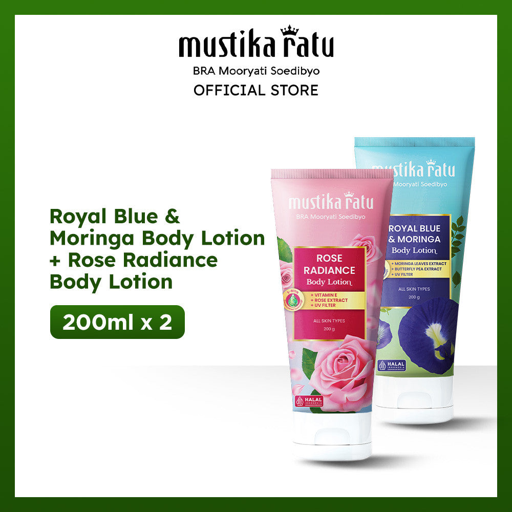 [Bundle Favorite] Mustika Ratu Royal Blue & Moringa Body Lotion 200 ml + Mustika Ratu Rose Radiance Body Lotion 200 ml