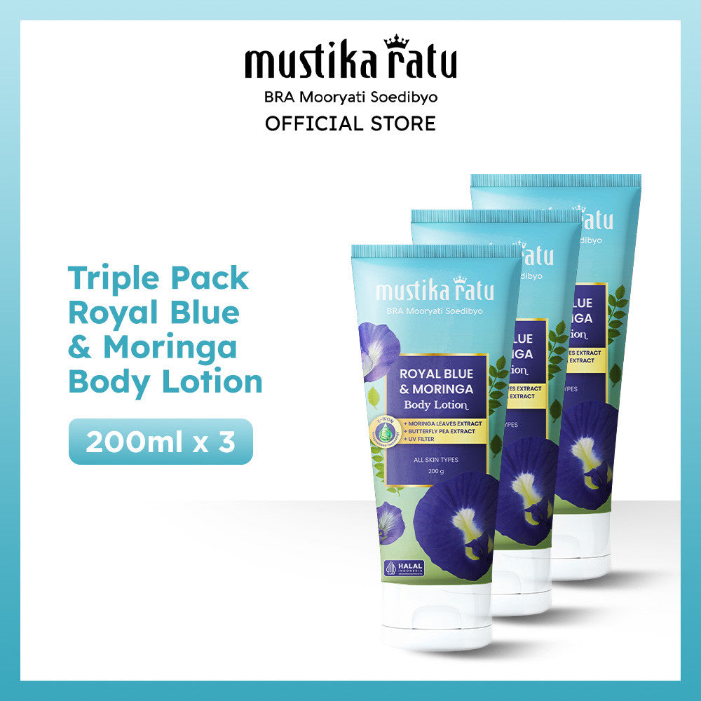 [Bundle Triple Pack] Mustika Ratu Royal Blue & Moringa Body Lotion 200 ml