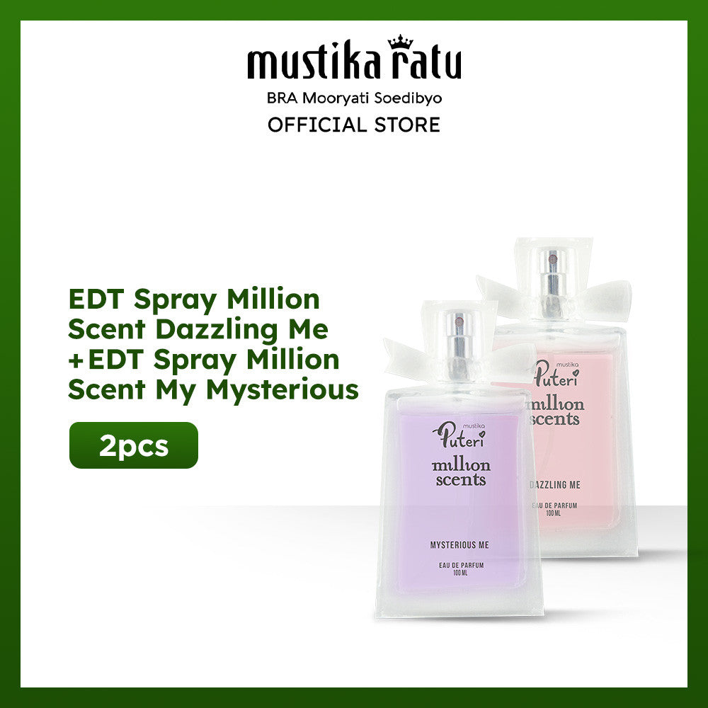 [2 Lebih Hemat] Mustika Puteri Bundle EDT Spray Million Scent Dazzling Me + My Mysterious