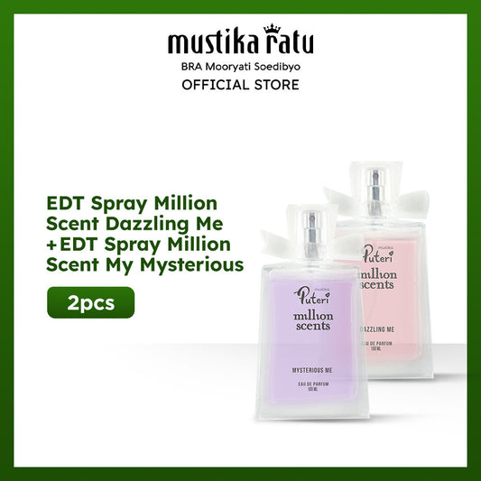 [2 Lebih Hemat] Mustika Puteri Bundle EDT Spray Million Scent Dazzling Me + My Mysterious