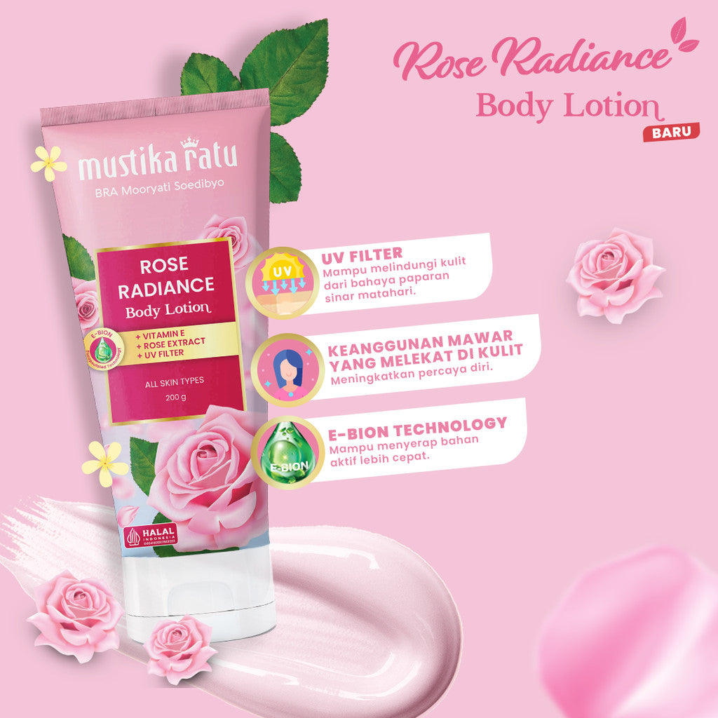 [Bundle Triple Pack] Mustika Ratu Rose Radiance Body Lotion 200 ml