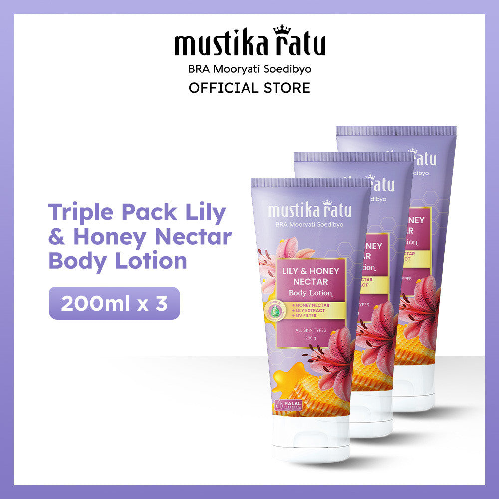 [Bundle Triple Pack] Mustika Ratu Lily & Honey Nectar Body Lotion 200 ml