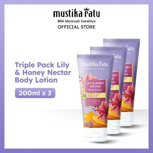[Bundle Triple Pack] Mustika Ratu Lily & Honey Nectar Body Lotion 200 ml