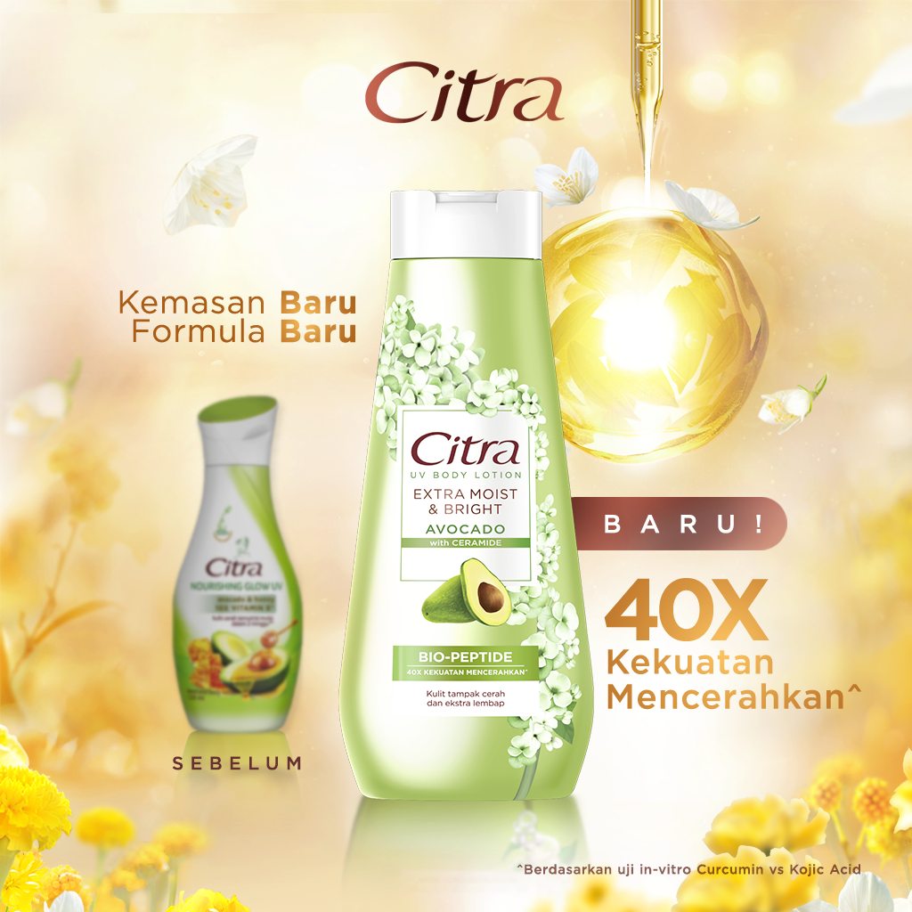 Citra UV Body Lotion Extra Moist & Bright Avocado 210ML - Mencerahkan dan Melembapkan