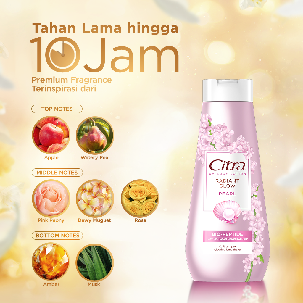 BARU Citra UV Body Lotion Radiant Glow Pearl 380ML - Mencerahkan dan Glowing