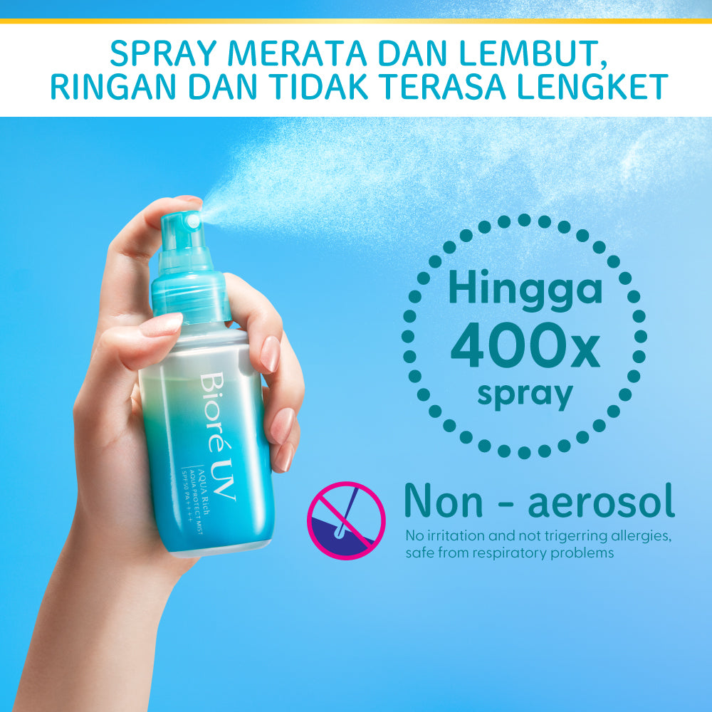 Biore UV Aqua Rich Skincare Sunscreen 60ML Aqua Protect Mist 60ML SPF 50 PA++++