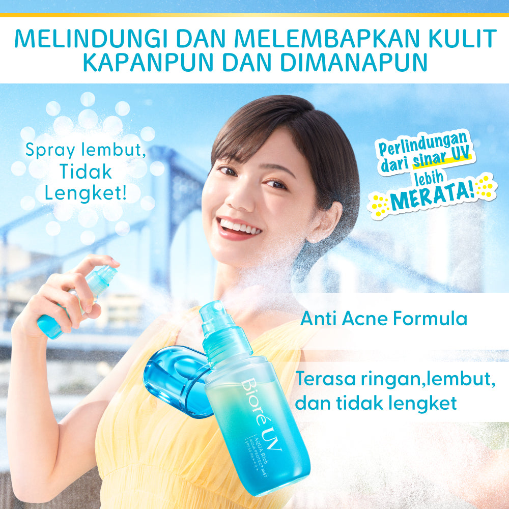 Biore UV Aqua Rich Skincare Sunscreen 60ML Aqua Protect Mist 60ML SPF 50 PA++++