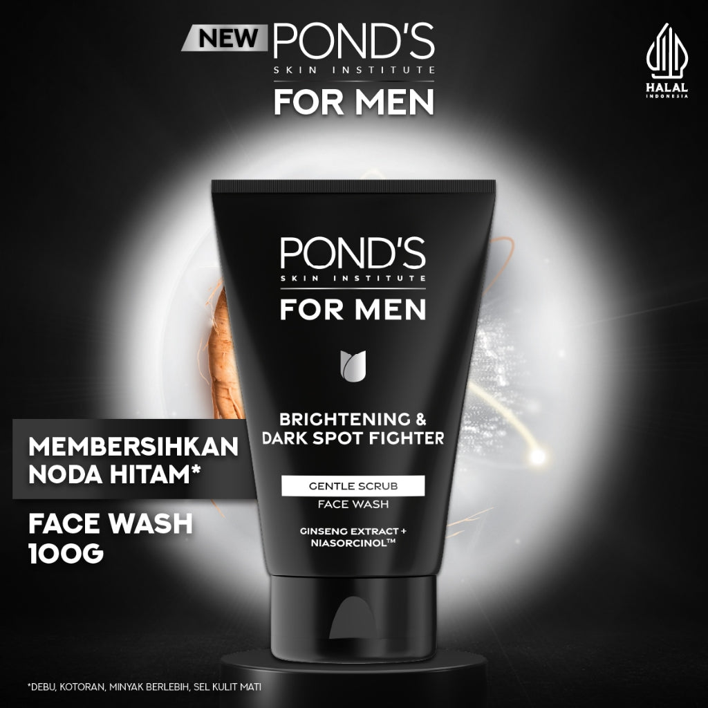 POND’S Skin Institute for Men Brightening & Dark Spot Fighter FACE SCRUB 100g- FACIAL SCRUB Pria Mencerahkan